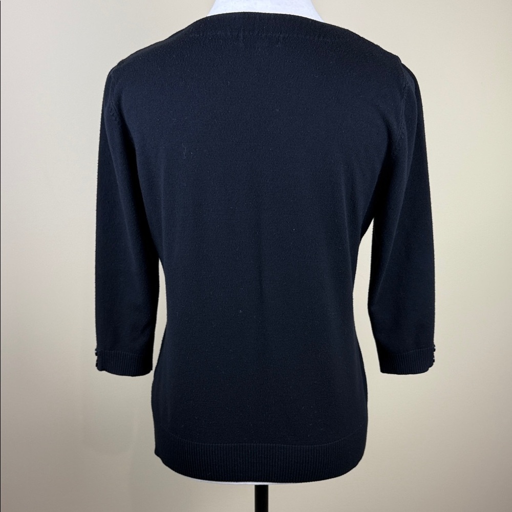 Reitmans Black 3/4 Sleeve V-Neck Cardigan - Picture 3 of 11